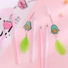 Gelpennor 24 st Pen Pen söt koreansk kreativ avokado fjäderhänge Set Student Neutral Kawaii School Supplies Wholesale