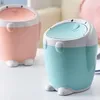 Cartoon Desktop Mini Trash Can Rolling Lock Paper Basket Table Hem Office Storage Tank 210423