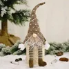 Рождественский безликий усаживающий гном лес старик с лампой висит подвесной нога кулон Xmas украшения Новый год 2022 домашний декор
