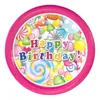 Disposable Dinnerware Donut Banner Paper Cup Napkin Plate Happy Birthday Anniversary Baby Bathing Candy Bar Party Decoration Creative Tablew