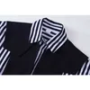 Striped Shirt Dress Women With Shawl Long Sleeve Lapel Korean Casual Office Ladies Vestidos Female Loose Straight Frocks 210515