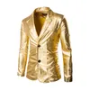 (Jackets + Pants) Men Business Suit Sets Gold Silver Black Slim Tuxedo Formal Fashion Dress Brand Blazer stage performances Suit X0909