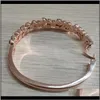 Droga de pulseira 2021 Moda Mulheres/Ladys cor de ouro rosa colorida colorida cristal austríaco aberta pulseira bulkles jóias presentes de jóias frlxg