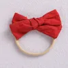 Spädbarn Baby Bowknot Headband Kids Nylon Elastic Hair Band Children Headwear Kid Tillbehör 17 Färger