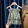 Kinderkleding kinderen zomer sling jurk baby buitenlandse stijl bloemen kant meisje chiffon p4346 210622