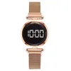 Montre de luxe femmes montre Led maille aimant montres haut marque personnalité nouveau Design femme montres horloge Relogio Feminino300J