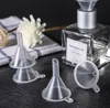 Transparante Mini Plastic Kleine Funnels Parfum Vloeibare Keuken Gereedschap Essentiële Olie Vullen Trechter Keuken Bar Dineren Tool SN3246
