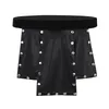 Cintos Mens Novidade 6 Painéis Faux Leather Metal Studded Kilt Flirty Lingerie Dress Baixo Cintura Rebite Rebite Scottish Skirt Clubwear