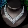 HIBRIDE Luxury AAA for Women Wedding Zircon Crystal CZ Indian African Bridal Jewelry Set Bijoux N-1153