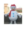 Descuento Disfraz de mascota muñeco de nieve con cabeza caliente de fábrica con pañuelo para Navidad para que lo use un adulto