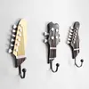 Hooks Rails Retro Gitar Heads Müzik Ev Reçine Giysileri Şapka Askeri Film Duvar Kancası Dekorasyon Anahtarları Organizasyon
