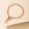 Charm Bracelets ZHEN TOMOMI Gothic Gold Letter M Bracelet For Women 2021 Bohemian Geometric Chain OT Buckle Set Jewelry