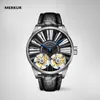 Luxus Merkur Uhr Armbanduhren Echte Doppel Tourbillon Manuelle Mechanische Uhr Business Klassische Herren Saphir Ganz Stahl Hombre D3BU