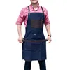 Schürzen F2TF Hochleistungs -Leinwand arbeiten Schürze mit Taschen verstellbaren Crossback -Gurten BIB für Männer und Frauen Gartenrestaurant 7493304