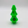 Forme d'arbre de Noël silicone Pipe à fumer Dab Rig Verre Bong Recycler Conduites D'eau 4.8 pouces