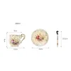 Céramique de style européen 3 ensembles de tasses à café anglaises en porcelaine anglaise créatives disque tasses à thé de l'après-midi 200ML