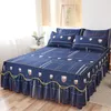 Sängkläder Sätter Sovrum Sängkjol Non-Slip Stain Resistant Madrass Sheet 1 Bäddspis + 2 Kuddväska (Nej Inkludera) F0053
