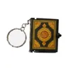 Keychains Mini Ark Koranbok Verkligt papper kan läsa arabiska Koranen Keychain Muslimska smycken smal22