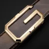 Men leather fashion personality young business leisure cowhide belt middle-aged smooth buckle A2
