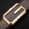 Men leather fashion personality young business leisure cowhide belt middle-aged smooth buckle A15278B