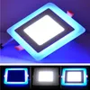 Double colors slim led panel lights Blue Cool/Warm White LED Recessed Ceiling Lamp Round Square Acrylic 85-265V Indoor decoration 9w 16w 24w