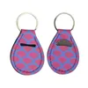 Neoprene Quarter Holder Keychain Diving Material for Party Favor Pattern Floral Print with Metal Ring FHL288-ZWL724