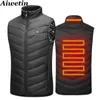 Hommes en plein air USB infrarouge chauffage gilet veste hiver électrique chauffant gilet pour sport randonnée surdimensionné 5XL 210923
