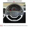 Black PU Faux Leather DIY Hand-stitched Car Steering Wheel Cover for Kia Morning 2011-2016 Picanto 2012-2015