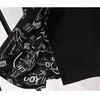 Femme Noir Lettre Imprimer Robes Midi Femmes Été Vintage Plus Taille L-5XL Bureau Dames Robe avec Ceinture Élégante Fête Robes X0521