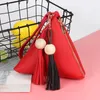 Yeni Yaratıcı PU Bayanlar El Anahtar Çanta Üçgen Tipi Fermuar Kişiselleştirilmiş Chic Womens Coin Çanta Tassle