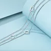 Link Chain 925 Sterling Silver Three-Layer Circle Bracelet For Women Simple Exquisite Gift Wedding Accessories Fawn22