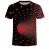 Hurtownia Mężczyzna Graficzny T Shirt Moda 3 Digital Tees Boys Casual Geometryczne Druku Wizualna Hipnoza Nieregularna Wzór Topy EUR Plus Rozmiar XXS-6XL