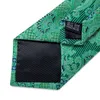 Ensemble en soie Paisley vert pour hommes, cravate de cou de mariage d'affaires, mouchoir, accessoires de fête de luxe, cadeau Gravatas pour hommes DiBanGu