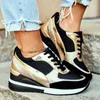 Mesh Women's Sneakers Autumn Breathable Mixed Colors Shoes for Ladies 2021 Lace-up Comfort Casual Wedges Females Footwear New Y0907