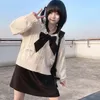 衣類セット女の子の日本の韓国の学校のユニフォームニットカーディガン学生コスチュームカレッジユース純度春秋の甘いファッションセーター