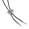 Mode Western tête de taureau Bolo Tie Polo collier Rétro alliage chandail chaîne noir long collier ornements