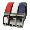 3.1cm Width Thin Designer Men Belt Cow Genuine Leather Men's Automatic Buckle Belt for Jeans Black White Blue Yellow Red Brown H1025