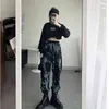 Qweek Tea Tear Dye спортивные брюки для женщин Harajuku Goth Baggy Joggers осенние свободные брюки негабаритные белые бегать спортивные штаны 211115