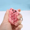 Tecknad fidget leksaker nyckel ring djur design björn kanin katt hund fågel enkel dimple siffror pusp pop det mini bubblor väska sensory gummi pussel keychain julklappar