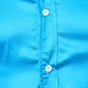 Гладкий шелковый сатин Slim Fit Press Рубашки мужчины с длинным рукавом Shinny Button Button Chemise Homme Wedding Party Prom Tuxedo рубашка мужчина 210522