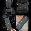 Interi￶rdekorationer Lyxiga strass Crystal Car Seat Belt Cover Pad ratt Ratthals Nackkudd Auto Accessoarer