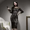 Mulheres sexy elegante ol lace dress escritório senhora noite festa slim bodycon bainha lápis vestidos work vestidos 210529