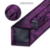 Bow Ties Luxury Men's Purple Silk Paisley 8cm Wedding Accessories TIB TIB لرجال جيب مربع أزرار أزرار هدية ديبانغو