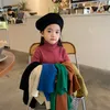 新しい冬の赤ちゃんキッズニットプルオーバーセータータートルネックカラー韓国風ソリッドカラートップス子供暖かいセーターY1024