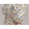 Koreaanse stijl Puff Sleeve Blouses Wome Blusas Mujer de Moda N Slim Taille Vrouwelijke Tops Casual Printed Chiffon 10213 210506