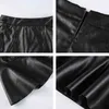 Goth noir taille haute Y2k jupe courte en cuir pour femmes Harajuku Kawaii volants Vintage Pu Mini jupes plissées pour les filles 210415