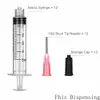 Pack med 12 5 ml / 5cc sprutor Set 18g Blunt Tip Needle With Storage Caps Luer Lock Plastic Lim Applicator Industriell Grad Sprute