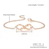 Catena a maglie Vintage Rose Infinity Bracciali per le donne Ragazze Fiore Fidanzamento Braccialetto da sposa Fascino Gioielli femminili Regalo Fawn22