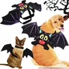 Cartoon Bat Halloween Pet Dog Castumes Vampiro Preto Bonito Fantasia Vestido Up Cat Traje Drop