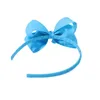 20Colors Solid Ribbon Bowknot Headbands Hairbands For Girl Handmade Hair Hoop Headwear Kids Hair Accessories